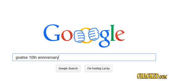 Goegle goatse 10th anniversaryl Google Search I'm Feeling Lucky CRACKEDCON
