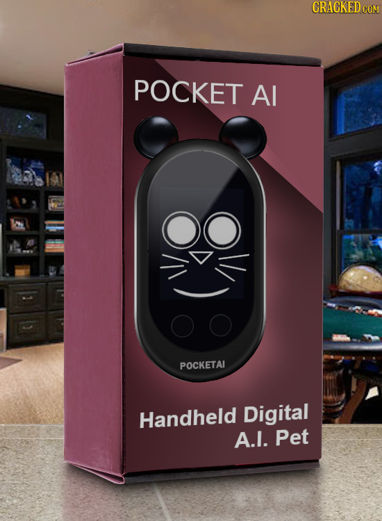 CRACKED CO POCKET Al OO POCKETAI Handheld Digital A.I. Pet 