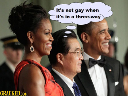 It's not gay when it's in a three-way