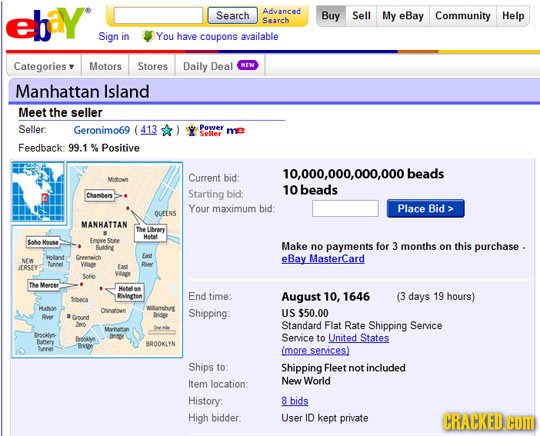 ehey Search Advanced Buy Sell My eBay Community Help Search Sign in You have coupons available Categories Motors Stores Daily Deal Manhattan Island Me