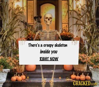 There's a creepy skeleton inside you RIGHINOW CRACKEDGON