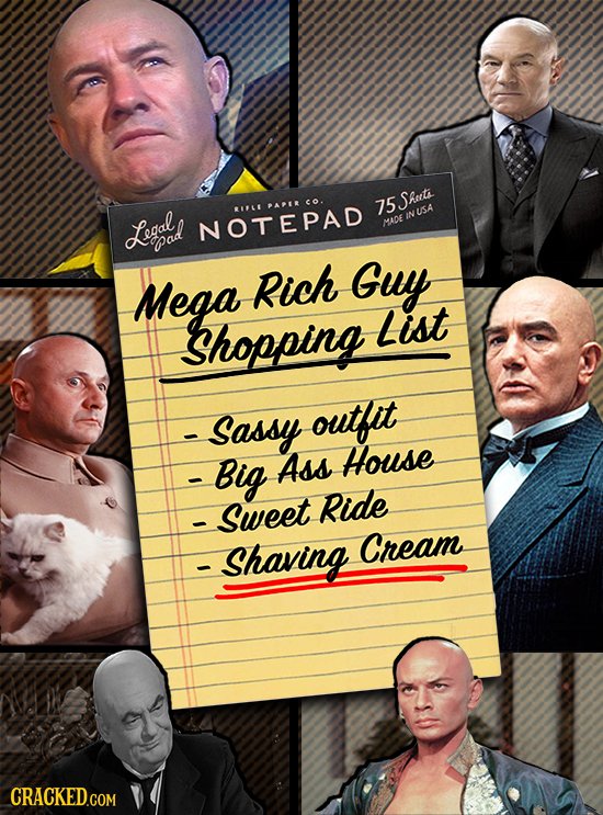 ALR 75Shuta RIVLE IN USA Logald NOTEPAD MADE pad Mega Rich Guy shopping List Sassy outfit -Big Ass House Sweet Ride Shaving Cream