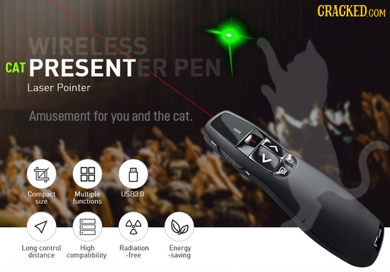 CRACKED WIRELESS CAT PRESENTE PEN Laser Pointer Amusement for you and the cat. Compact Multiple USB3.0 size functions 0.0 Long control High Radiation
