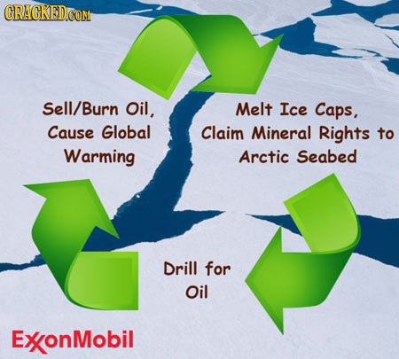 CRACKEDCON Sell/Burn Oil, Melt Ice Caps, Cause Global Claim Mineral Rights to Warming Arctic Seabed Drill for Oil ExonMobil 