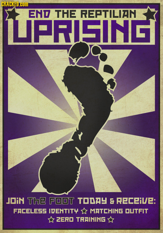 CRACKED.HON END THE REPTILIAN UPRISING JOiN The FOOT TOAY RECEIVE: FACELESS IDENTITY MATCHING OUTFIT ZERO TRAINING