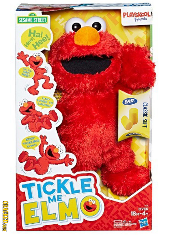 1 PLAYSKOOL SESAME STREET Friends Ha! Hee! e Hee! 312 HEES S10O LOVES Ta EAR LAUgH CLASSIC SOFT SNLEP TICKLING iot TICKLE ELMO ME CRACKEDCON OVER 18m-