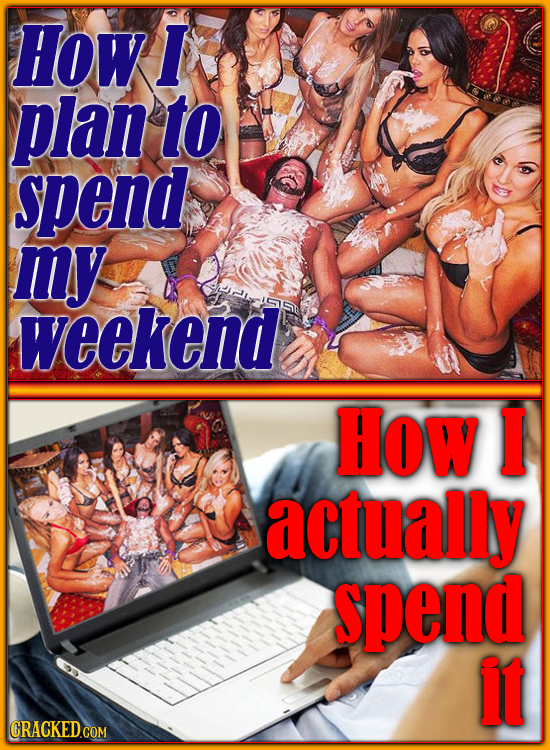How I plan to spend my weekend How I actually spend It