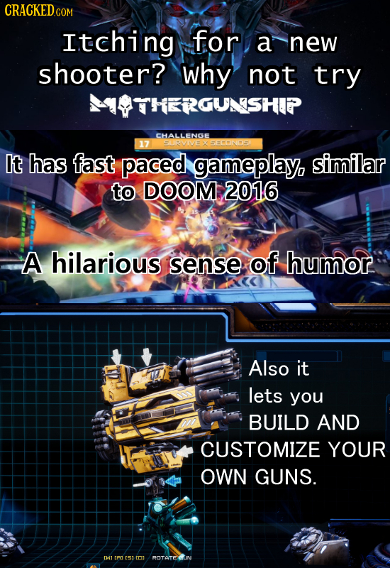 Itching for a new shooter? why not try HERGULSHIP CHALLENGE 17 SURVIVEXSECONOS It has fast paced gameplay, similar to DOOM 2016 A hilarious sense of h