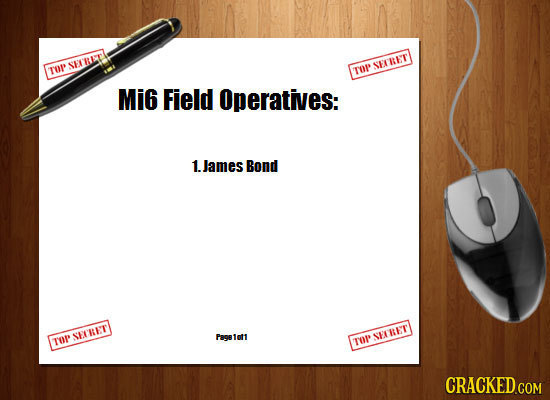 NERLE NERET THP TP Mi6 Field Operatives: 1.James Bond NEERET Page1of1 NERET TUP TOP CRACKED.COM 