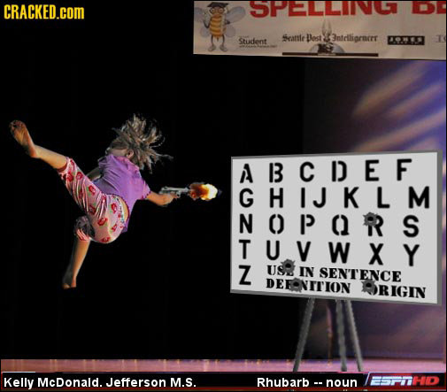 CRACKED.COM SPELLIIVUT Scattte 3ntdligrncrt Student Dest LONES T A BCDEF GHIJKLM 0 P 0 S TUVWXY Z US: IN SENTENCE DEEONITION IGIN Kelly McDonald.Jeffe