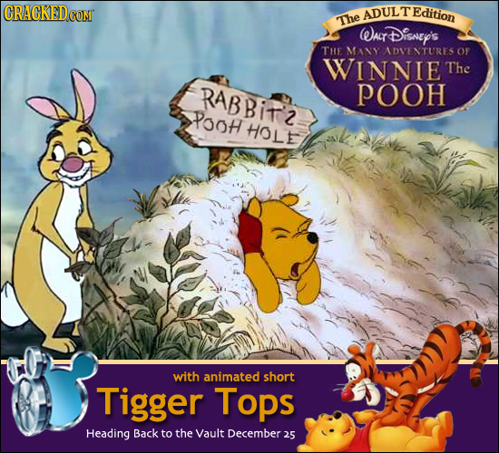 CRACKEDOM ADULT Edition The WAcT DiSNEY'S THE MANY ADVENTURES OF WINNIE The RABBIT'2 POOH PooH HOLE with animated short Tigger Tops Heading Back to th