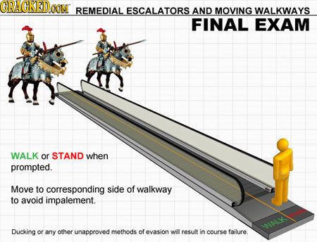 GRAGKEDE CON REMEDIAL ESCALATORS AND MOVING WALKWAYS FINAL EXAM WALK or STAND when prompted. Move to corresponding side of walkway to avoid impalement