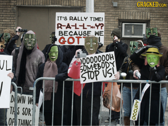 CRACKED COM IT'S RALLY TIME! R-A-L-LWY? BECAUSE WE GOT DOO00000H SOMEBOD STOP US! D WN Ws TH S SOR OF THING OCCUDY