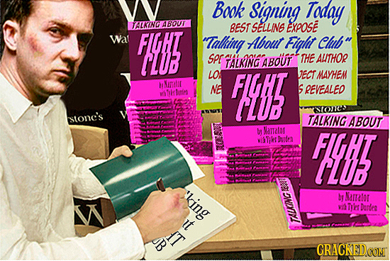 Book signing Today TALKING ABOUI BESTSELLING ExPOSE Wat Fttk Talling About Figlit Club LUB sP TALKING ABOUT THEALITHOR LOA JECT MAYHEM h Kimtur NE F