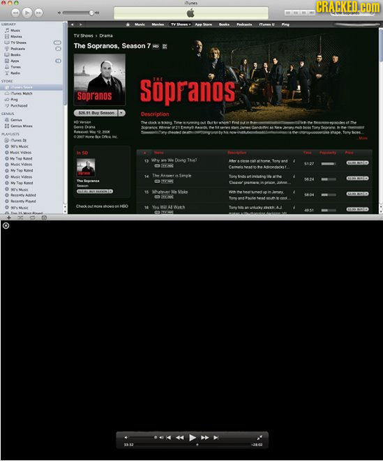 Aunrs CRACKED COm A TV sow Dame The Sopranos, Season H Sopranos Sopranos Description Arest D Dons 1O 5122 Skh Tooe 52 fye Wt Mlaks AL Wath To 4A -403