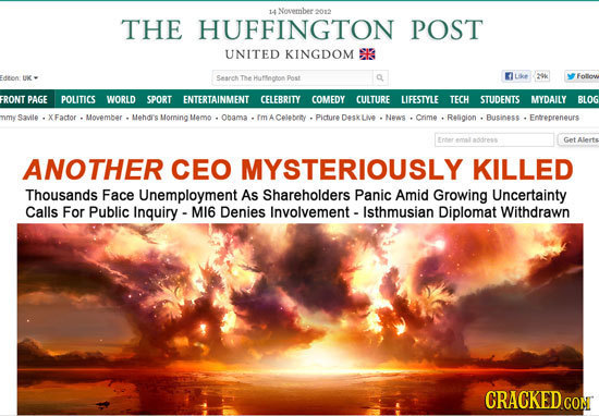 14 Novembeea THE HUFFINGTON POST UNITED KINGDOM S Seaneh Te Huffington Pnst tte o FolOn FRONT PAGE POLITICS WORLD SPORT ENTERTAINMENT CELEBRITY COMEDY