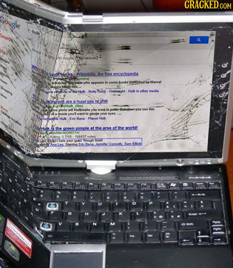 CRACKED.COM Soogle huk Seatck b6secondo) Wcioedia the free encyclopedia who in comiehooke pllished by Marvel Hulk Bety Ross Onatasot- Hulk in other mi