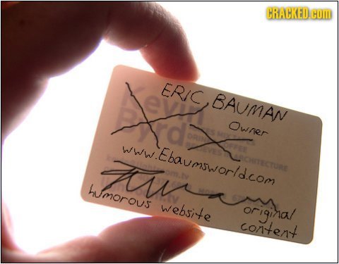 CRACKED COD ERIC BAUMAN d X Owner ORIN www Fbavmsworld.com A ACHTECTURE hmorous website prigina/ cortent