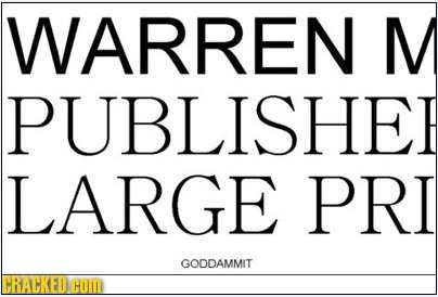 WARREN M PUBLISHE LARGE PRI GODDAMMIT HRAMKFI