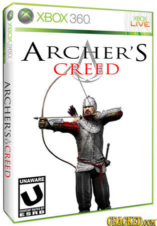 XBOX 360 XBOX XBOX Live ARCHER'S O CREED ARCHER'S s CREED WARE ATIC CONTEKT ESRE GRACKEDO