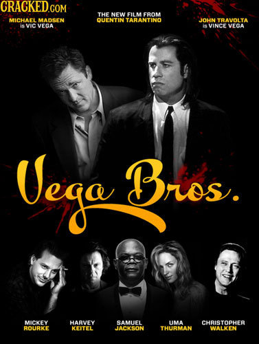 CRACKEDCON THE NEW EU ME FROM MICHAEL MADSEN QUENTIN TARANTINO JJOHN TRAVOLTA is VIC VEGA is VINCE VEGA VegaBrios Bros. MICKEY HARVEY SAMUEL UMA CHRIS