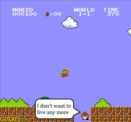 MARIO WORLD TIME 000100 x00 1-1 370 I don't want to live any more LJ GRACHKAD COM