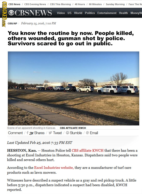 CRACKEDOON ie Evening News CBS This Morning 48 Hours 60 Minutes Sunday Morning Face The CBSNEWS Video US World Politics Entertainment Health MoneyW CB