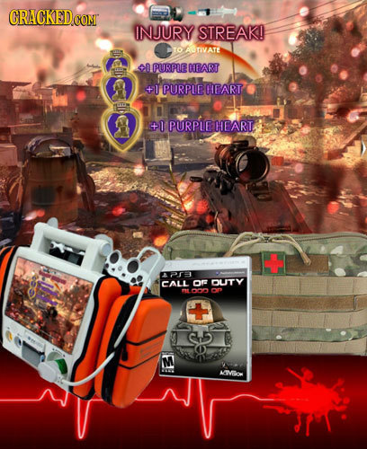 INJURY STREAK! TO ACRVATE 40 PURPLE COEART +1 PURPLE HEART +1 IPURPLEHEART 's Pre CALL OF OUTY DD on M AVBliow