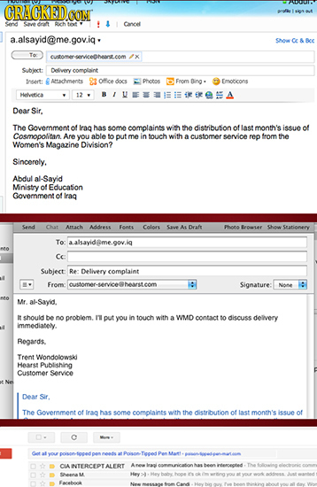 GRACKEDo CON Sind ras Rch Cancet a.alsayid@me.gov.ig, on CE To cuttomerservicedheant.com Sublect: Deivery comolaint tnert: Altacments Office docs Phet
