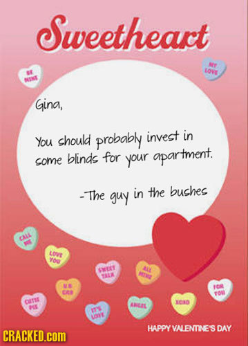 Sweethearct NY LOVE E MIN Gina, should invest in You probably blinds for apartment. come your -The the guy in buches LL BE LOvT 700 AAL SHEST ME USEK