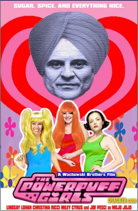 SUGAR. SPICE. AND EVERYTHING NICE. A Wachowski Brothers Film FHE paERPF GRS CRACKED COM LINOSAY LOHAN CHRISTINA RICCI MILEY CYRUS and JOE PESCI as MOJ