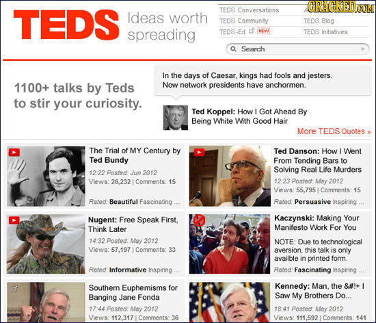 CRACKEDON TEDS TEDS Conversations ldeas worth TEDS Community TEDS Blog spreading TEDS-Ed d NENU TEDS Initiatives Search In the days of Caesar, kings h