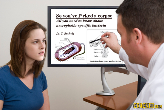 So you've f*cked a corpse A1l yon need to Know about necrophelia-specific bacteria Dr. C. Buchol da Srters Sean fenes tne CRACKEDCON