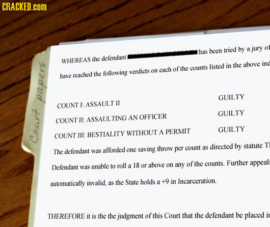 CRACKED.COM has tried by a jury been WHEREAS the defendant listed in the above ind each ofthe counts following verdicts on reached the have GUILTY I: