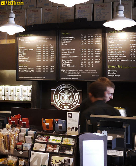 CRACKED.cOM 1534015 1OE Iced More Potions Frappuccinoy lced Coco 18807 425200 Greater Healing 12 Coo 415300 SuDer Mana 15 10 1N00 lcd Choconte Invisib