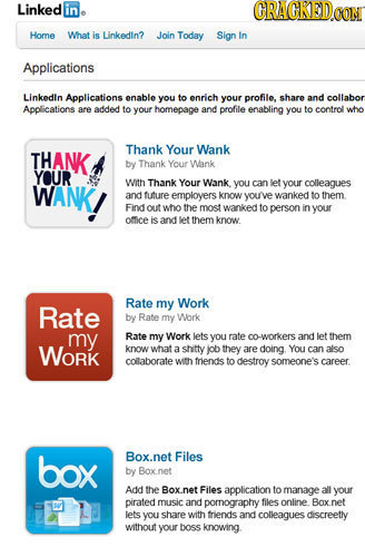 Linked GRACREDOO Home What is Linkedin? Join Today Sign In Applications Linkedin Applications enable you to enrich your profile. share and collabor Ap