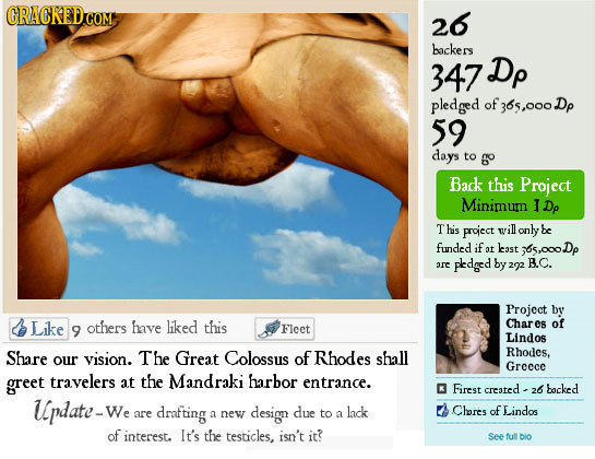 GRACKEDCOM 26 backers 347 Dp pledged of 3os,oooDe 59 days to G Back this Project Minimum I Dp This project wil only be funded if at Jeast 65,000D are