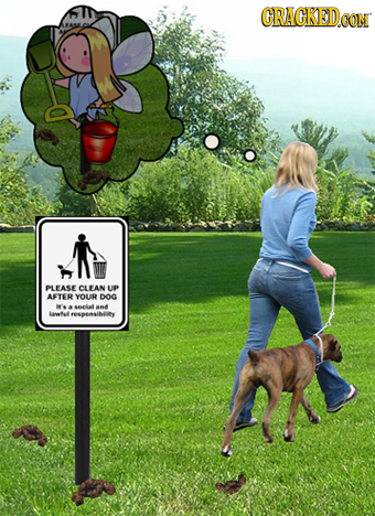 CRACKED PLEASE CLEAN UP AFTER YOUR DOG seeal - e Essinly