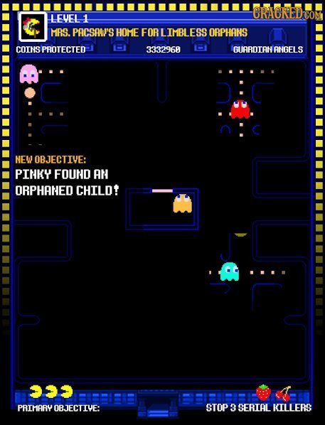 CRAOREDCOM LEVEL 1 MRS. PACSAW'S HOME FORLIMBLESS ORPHANS COINS PROTECTED 3332966 IGUARDTAN ANGELS NEW OBJECTIVE: PINKY FOUND AN ORPHANED CHILD! . 3