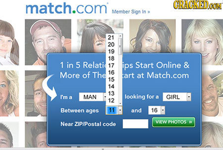 match.com CRACKED Member Sign In 21 20 19 18 1 in 5 Relatic 17 ips Start Online & More of The 16 tart at Match.com 15 14 13 I'm a MAN looking for a GI