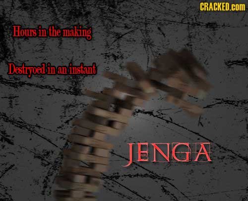 CRACKED.COM Hous in the making Destryoed in an instant JENGA