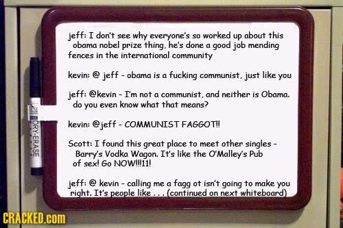 jeff: I don't see why everyone's so worked up about this obama nobel prize thing. he's done a good job mending fences in the international community k