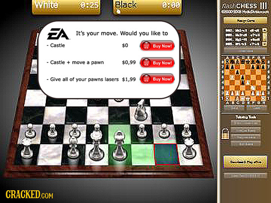 White 082S Black O8 ashCHess !11 acocoas PEn FA It's your move. Would you like $X to - Castle $0 Buy Now! - Castle + move a pawn $0.99 Buy Now! -Give