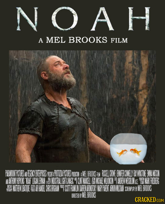 NOAH A MEL BROOKS FILM PARAVIINTPCIRES AMEL BROOKSAL PUS CROWE ENFERCONNEIY PAYWASTONE EWWAWATSON WAITHONYHPKIS OAR OEANLEPVAN NOUSTRALGTSVACC 5OUTVAN