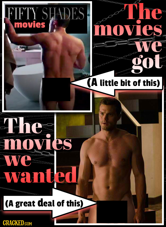 FIFTY SHADES The movies movies we got A little bit of this) The movies we wanted (A great deal of this) CRACKED.COM