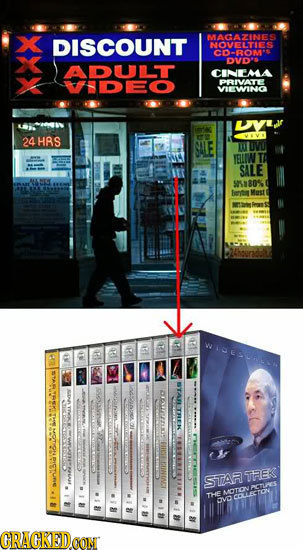 DISCOUNT MACAZINES NOVELTIES COROMS DVD' ADULT CINEMA fDEo PRIVATE VIEWINO 24HRS SALE YEUWN SALE 5080% TAFETREK STAR TREK OTONPSTUS THE ECOLLECTON