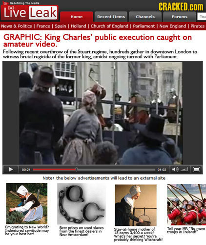 eoetsteets A CRACKED.cOM Live Leak Home Recent items Channels Forums News & Politics I France Spain I Holland 1 Church of Engtand f Parliament New Eng