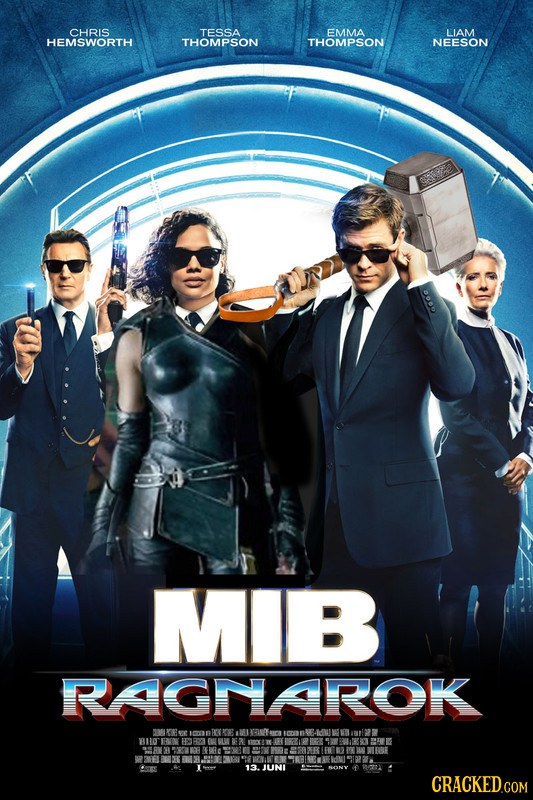 CHRIS TESSA EMMA LIAM HEMSWORTH THOMPSON THOMPSON NEESON MIB RAGNAROK O3L8 ee LCn T HO ENIN 13.JUN CRaCKEDCom