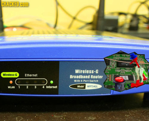 CRACKED.COM Wireless-G Wireless-G Ethernet Broadband Router With -Port Switch WLAN 2 3 4 internet Model WRT54GL 