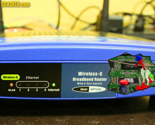 CRACKED.COM Wireless-G Wireless-G Ethernet Broadband Router With -Port Switch WLAN 2 3 4 internet Model WRT54GL